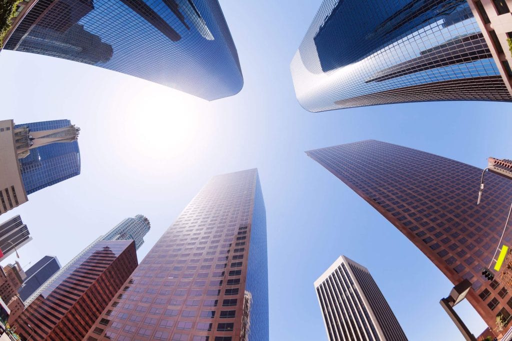 Skyscrapers in Urban Environment Representing Commercial Environmental Services